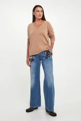 Jeansy damskie z haftem ERMANNO FIRENZE