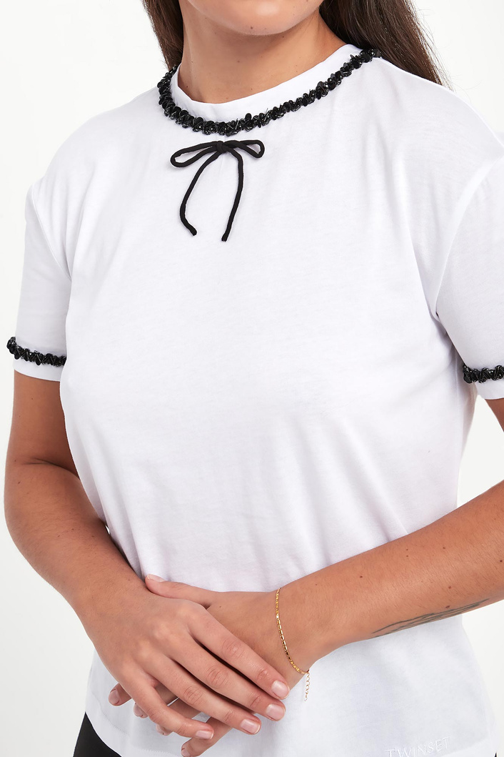 T-shirt damski z kokardą TWINSET
