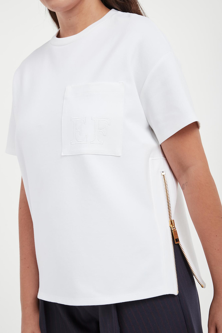 T-shirt damski z kieszenią ELISABETTA FRANCHI