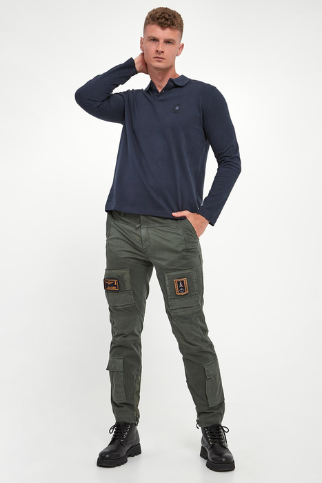 Polo męskie z długim rękawem AERONAUTICA MILITARE