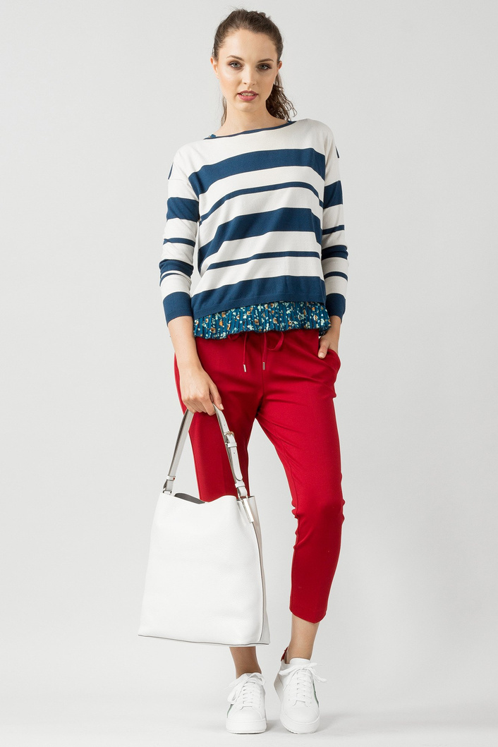 Kremowa shopperka skórzana TWINSET