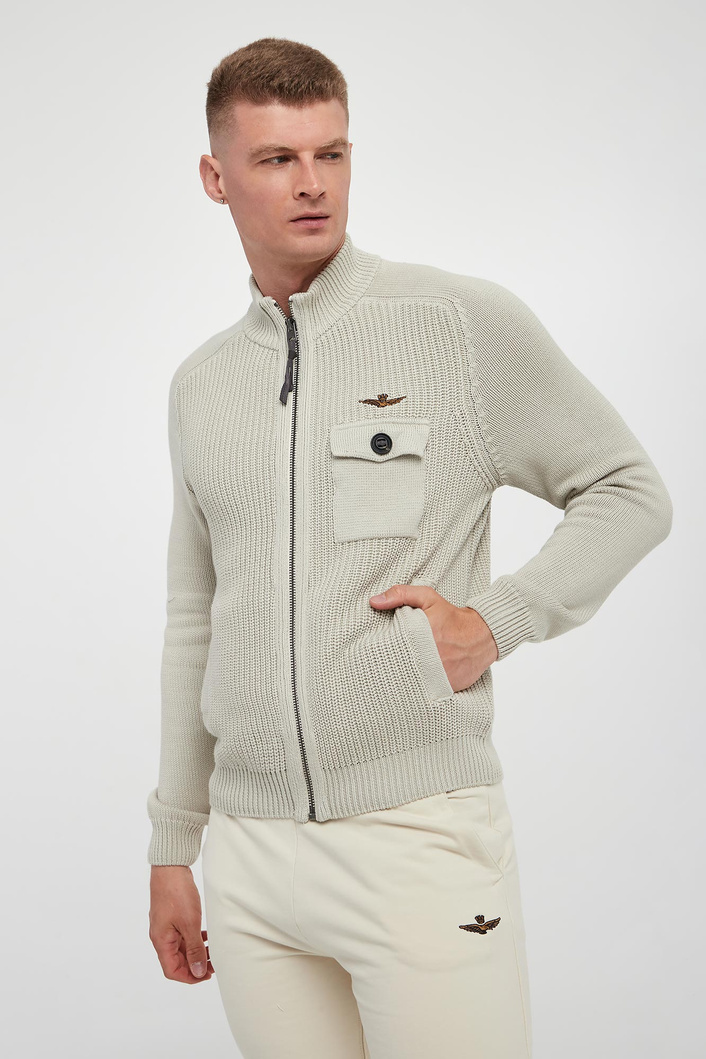 Sweter męski zapinany na zamek AERONAUTICA MILITARE