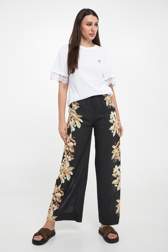 T-shirt damski z koronką TWINSET