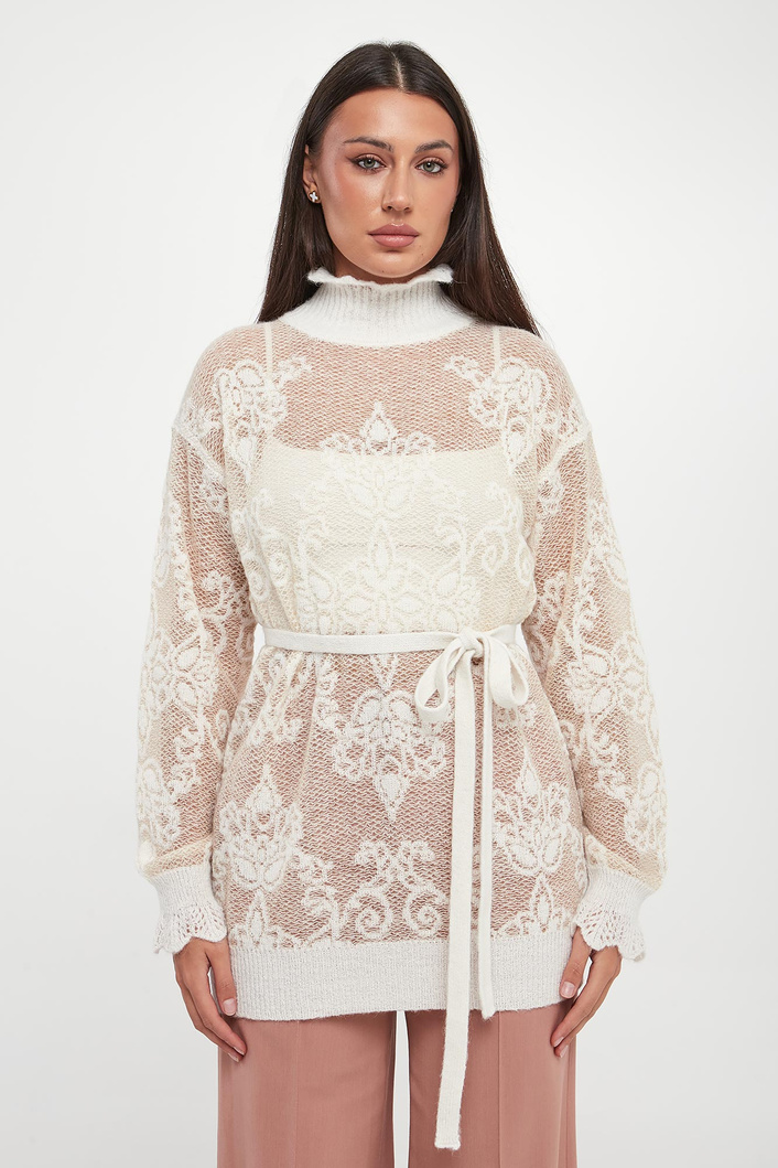 Sweter damski ażurowy z alapki TWINSET