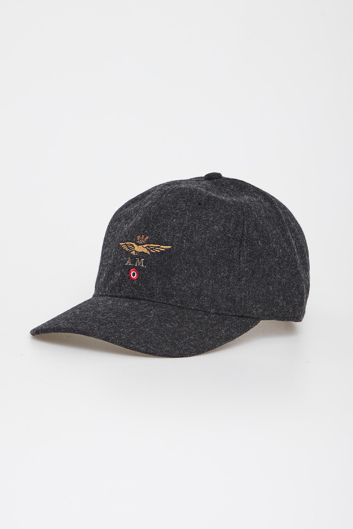 Czapka męska wełniana z daszkiem AERONAUTICA MILITARE