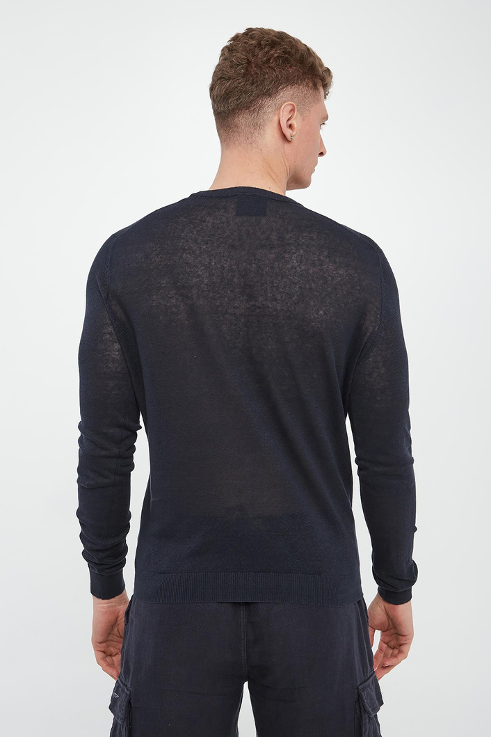 Sweter męski lniany AERONAUTICA MILITARE