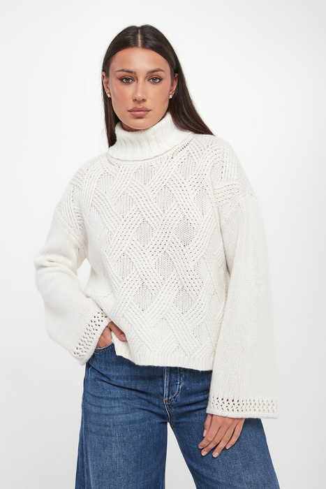 Sweter damski wełniany z golfem TWINSET