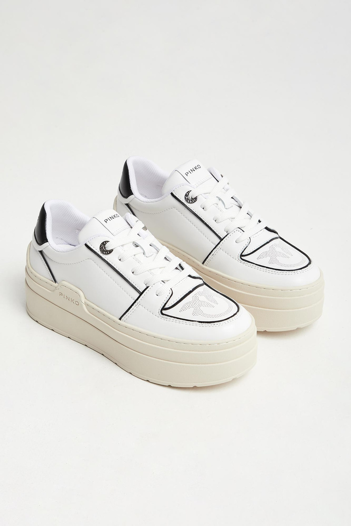 Sneakersy damskie skórzane na platformie PINKO