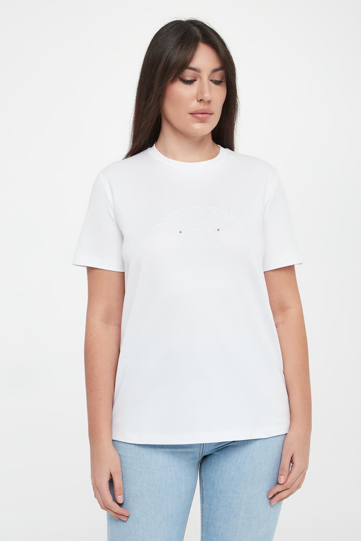 T-shirt damski z logo ELISABETTA FRANCHI