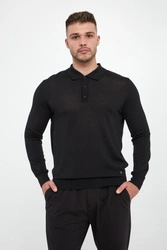 Sweter męski polo z wełny merynosów LIU JO