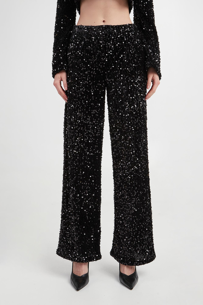 Spodnie damskie z cekinami LIU JO