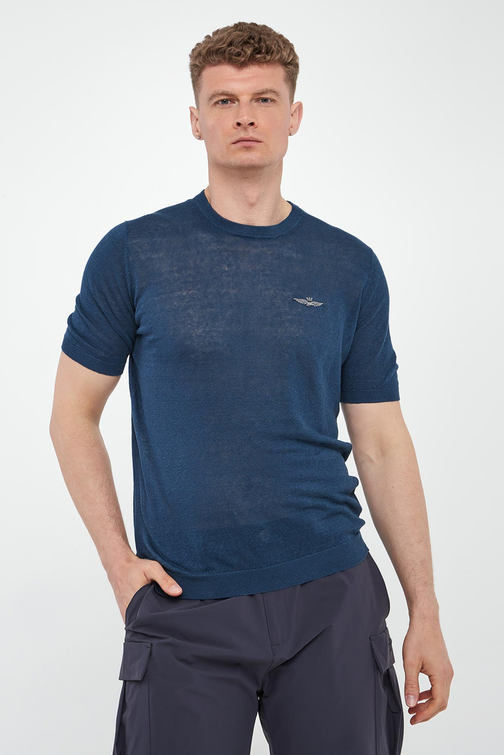 T-shirt męski lniany AERONAUTICA MILITARE