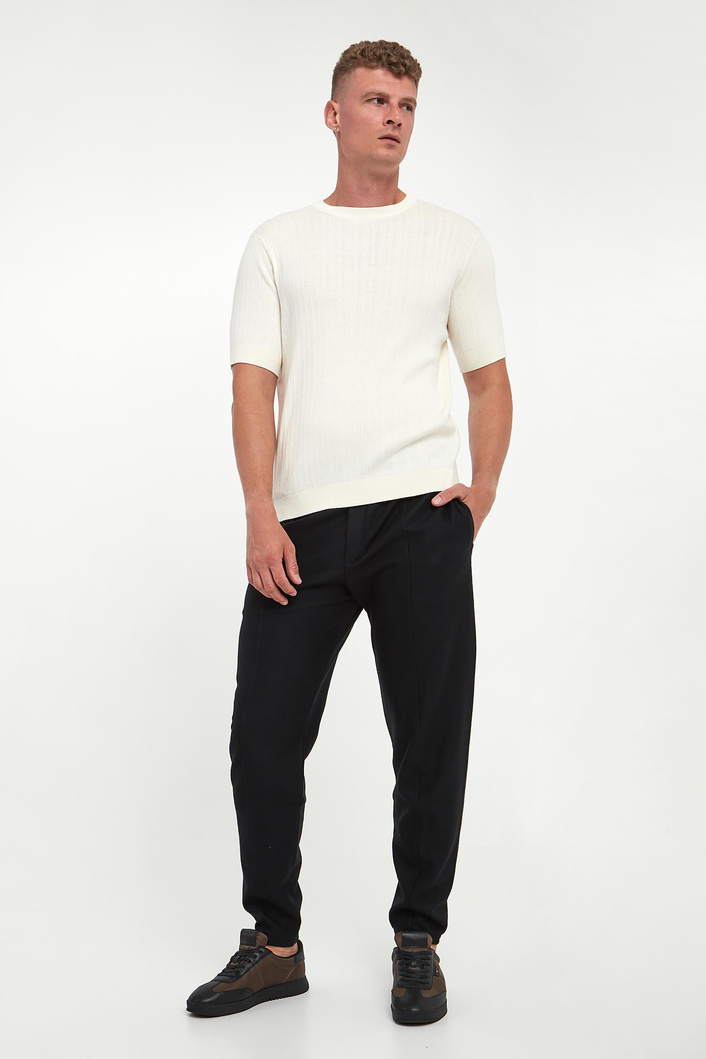 T-shirt męski dzianinowy z kaszmirem EMPORIO ARMANI