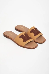 Klapki damskie skórzane Gene MAX MARA BEACHWEAR