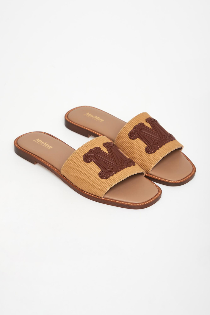 Klapki damskie skórzane Gene MAX MARA BEACHWEAR