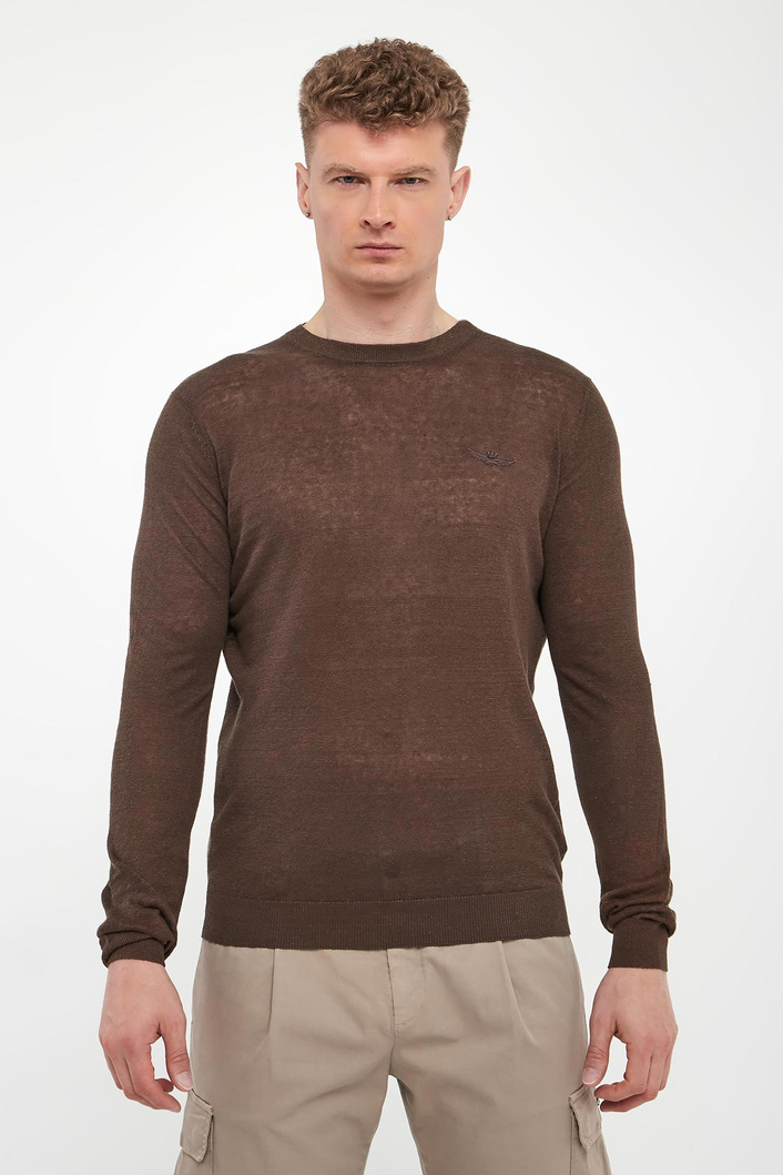 Sweter męski lniany AERONAUTICA MILITARE