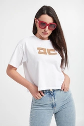 T-shirt damski cropped ELISABETTA FRANCHI