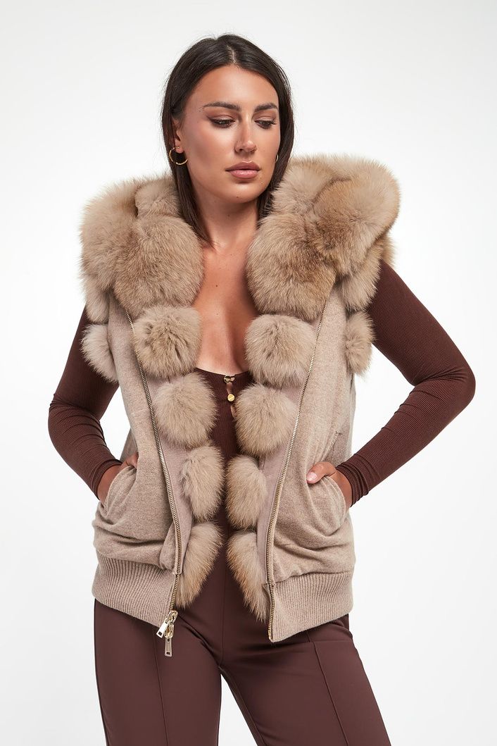 Kamizelka damska futrzana z lisa dwustronna SUPREMA