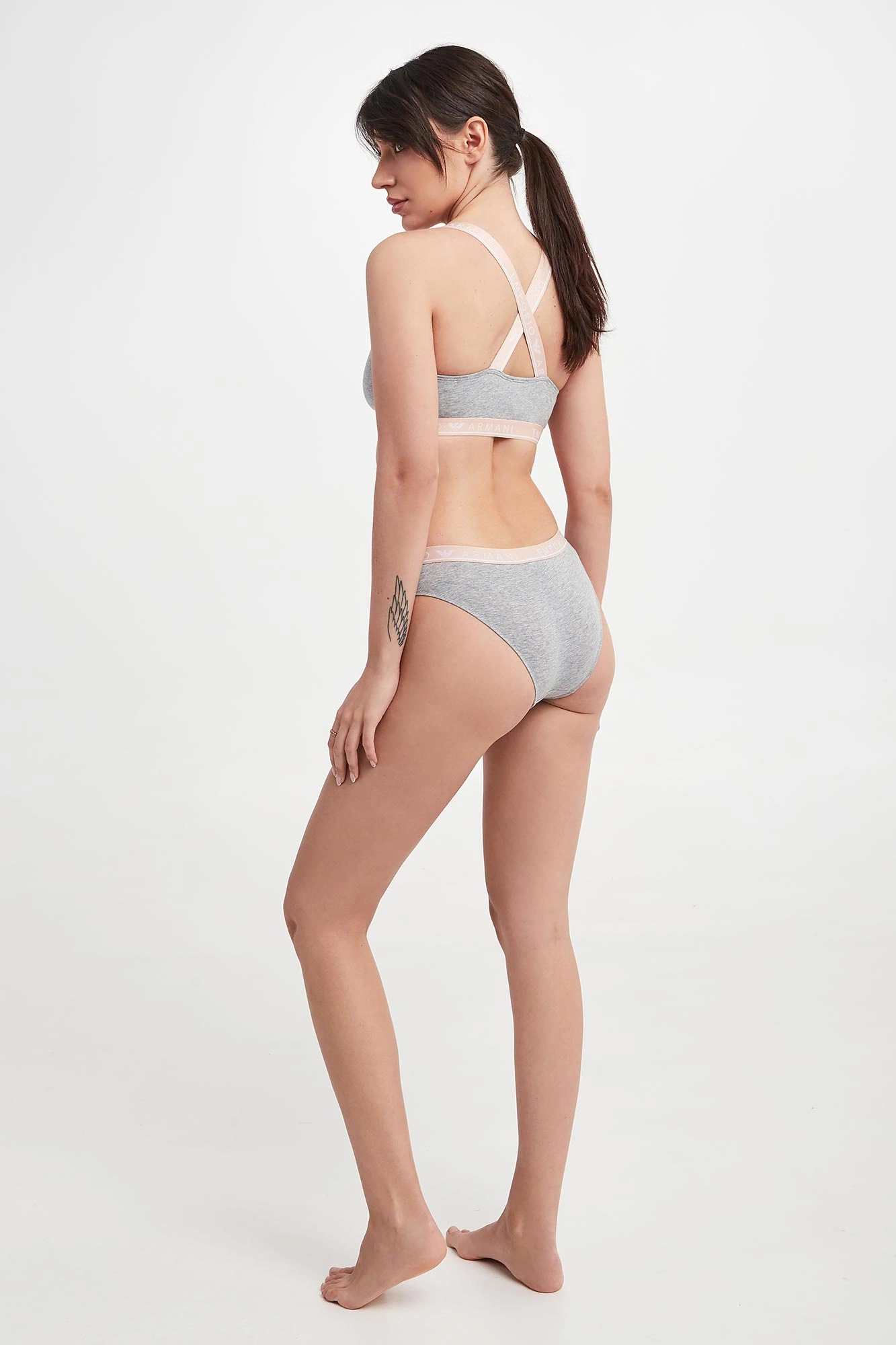 Majtki damskie figi 2-PAK EMPORIO ARMANI UNDERWEAR Szary