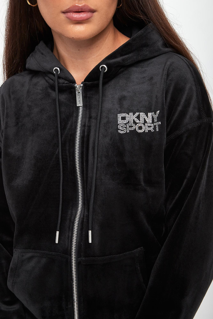 Bluza damska welurowa rozpinana DKNY