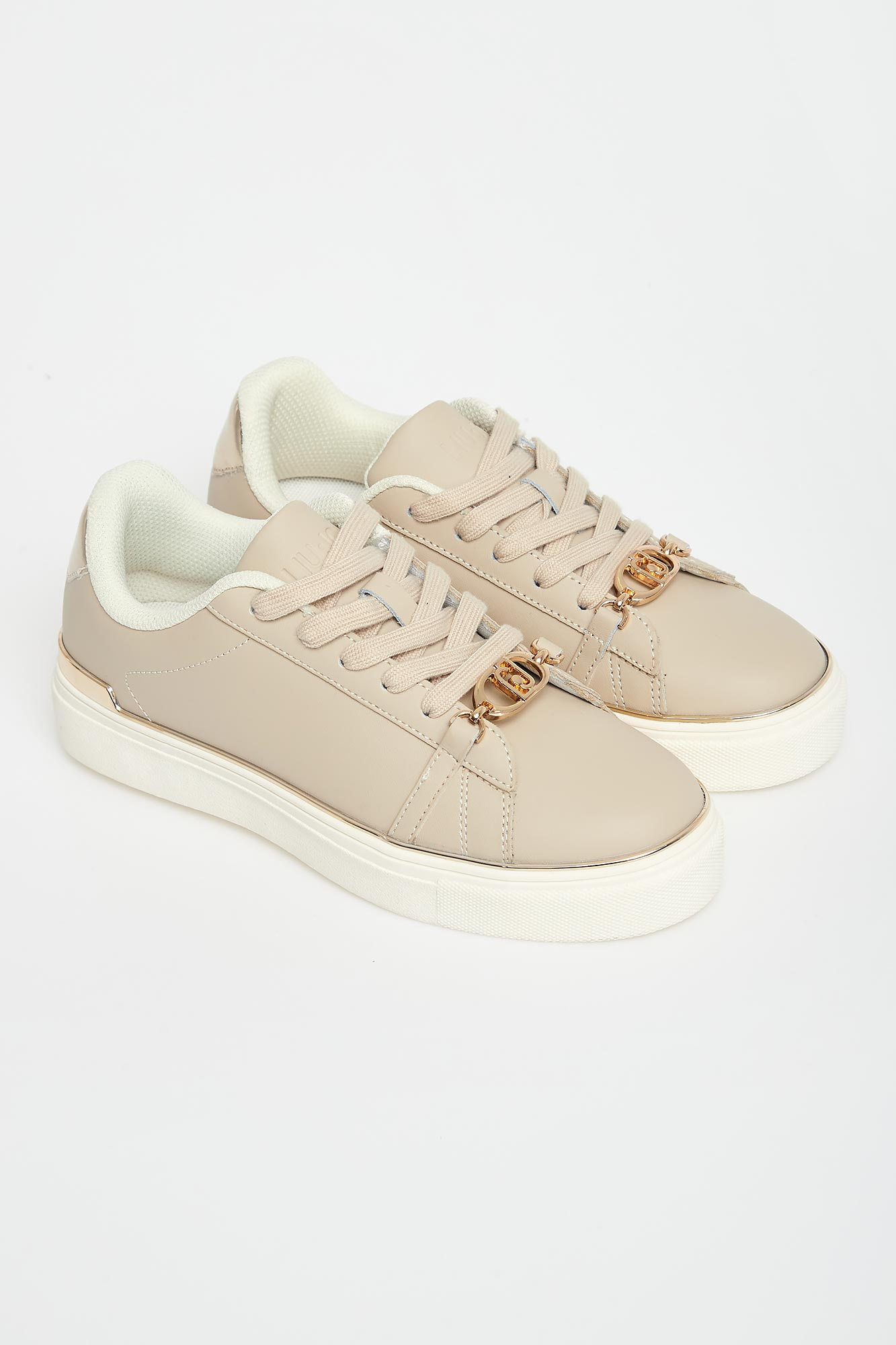 Sneakersy damskie skórzane LIU JO Ecru