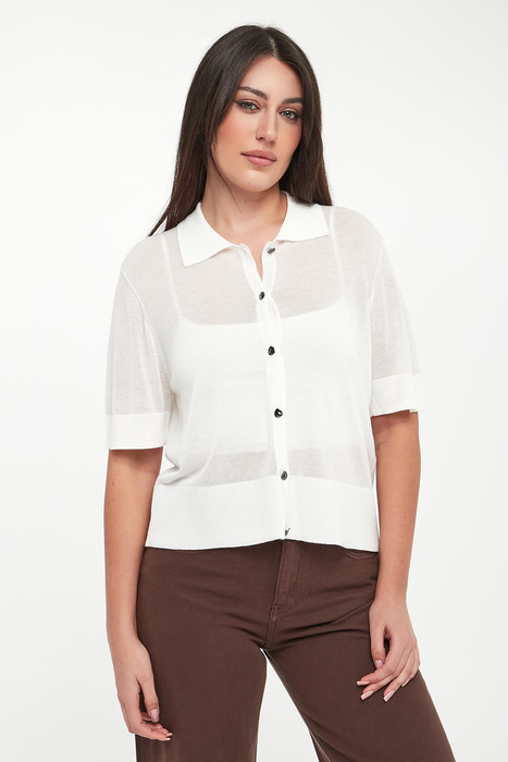 Sweter damski z kołnierzem polo ARMANI EXCHANGE