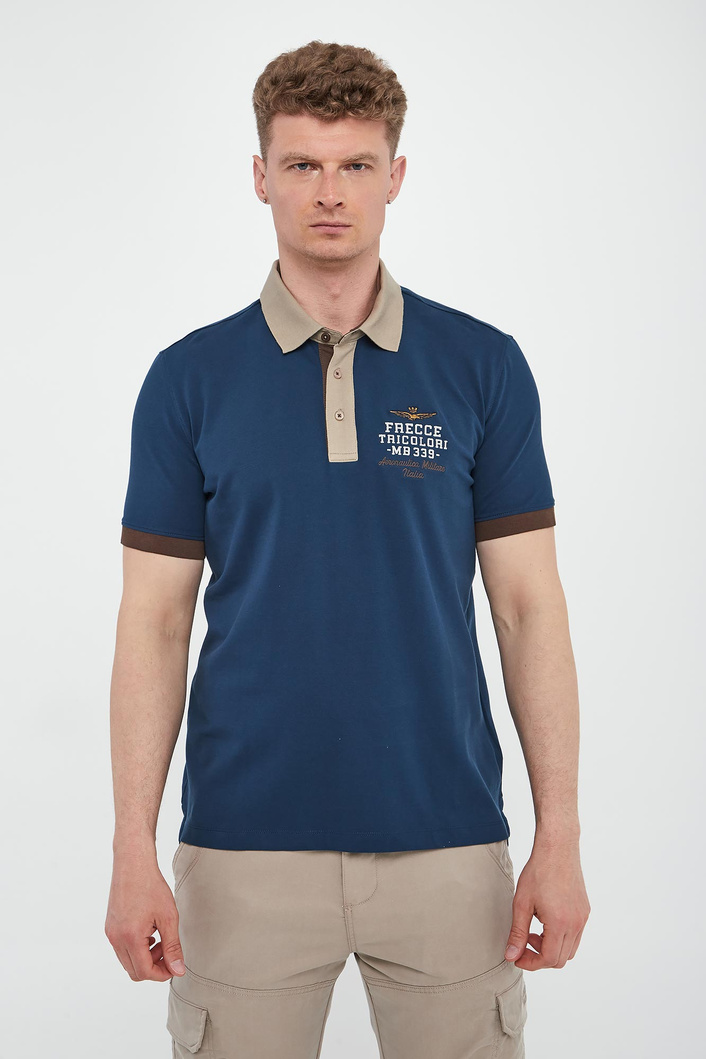 Polo męskie z haftem AERONAUTICA MILITARE