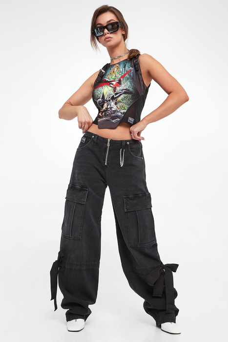 Jeansy damskie cargo VERSACE JEANS COUTURE