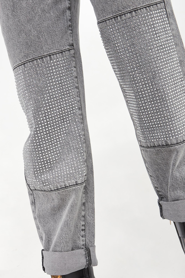 Jeansy damskie z cyrkoniami Mom1 MARELLA