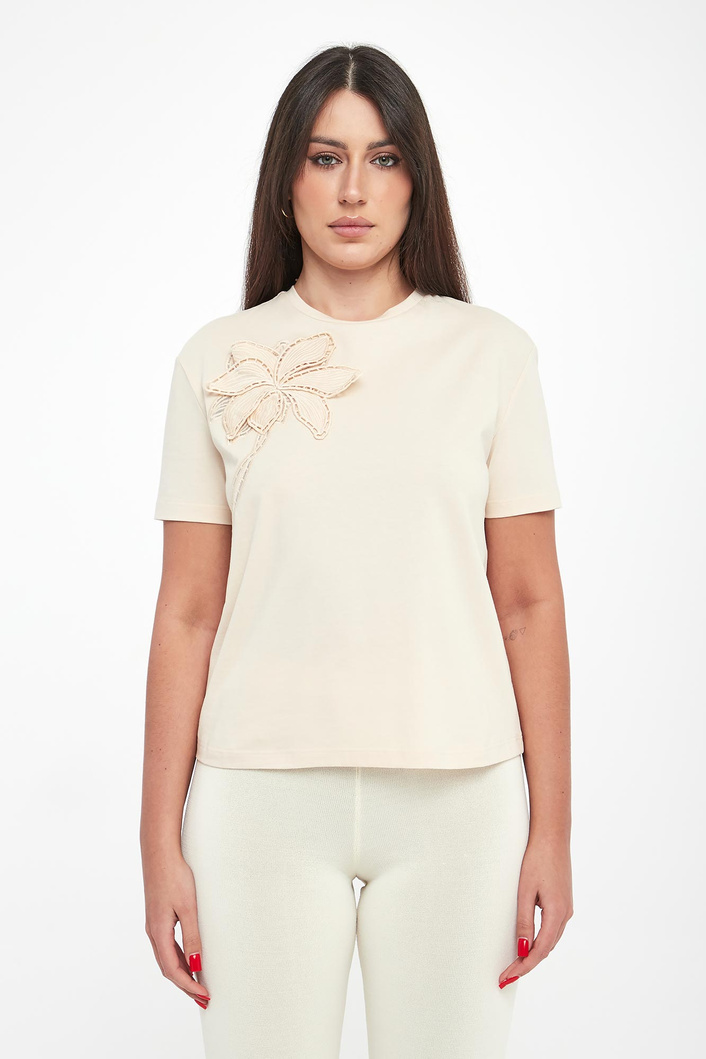 T-shirt damski z haftem TWINSET