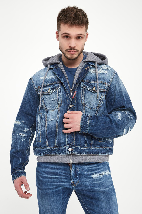 Kurtka męska jeansowa z kapturem DSQUARED2