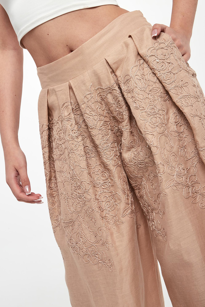 Spodnie damskie z lnem ERMANNO SCERVINO LIFE