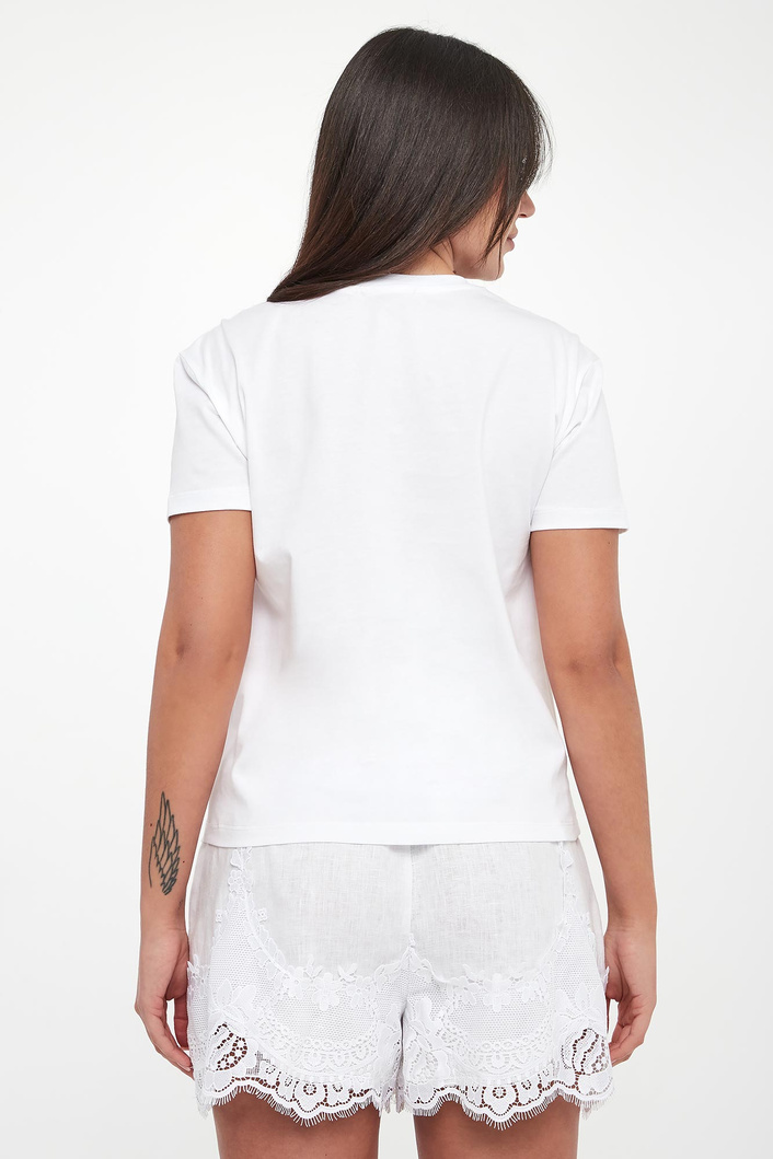 T-shirt damski z broszką TWINSET