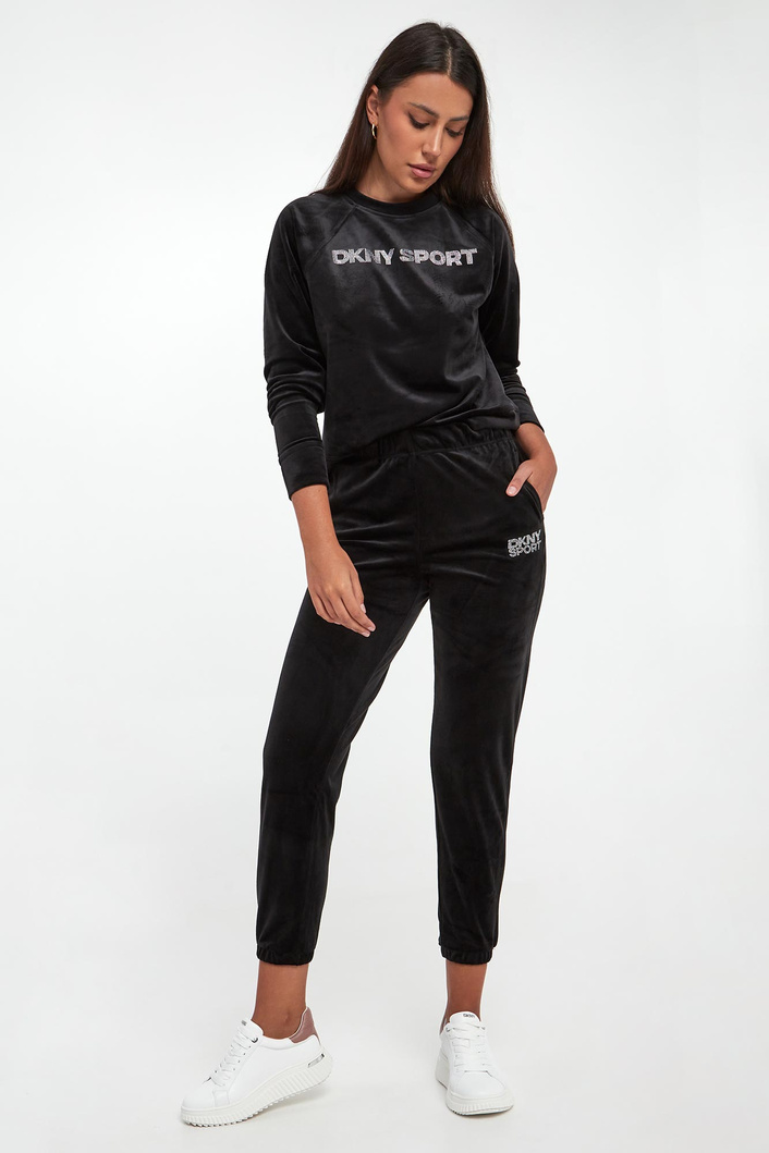 Spodnie dresowe damskie welurowe DKNY
