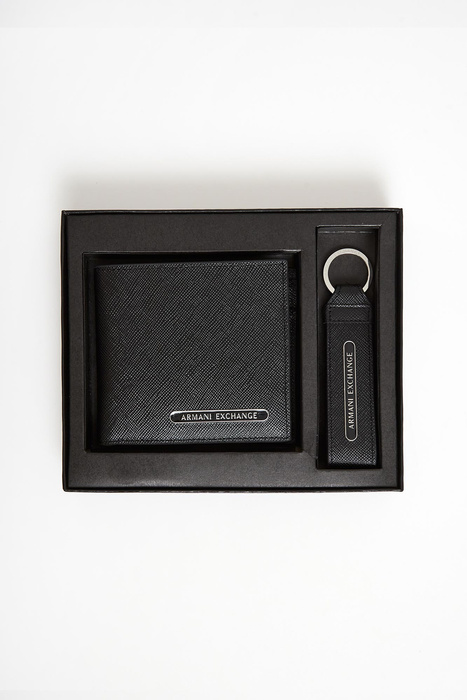Portfel i brelok męski skórzany ARMANI EXCHANGE