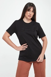 T-shirt damski z logo ELISABETTA FRANCHI