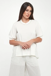 T-shirt damski z cyrkoniami LIU JO