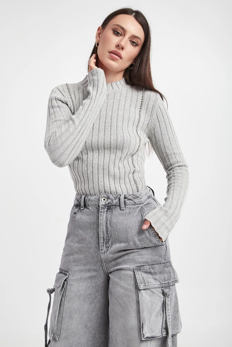 Sweter damski prążkowany PATRIZIA PEPE