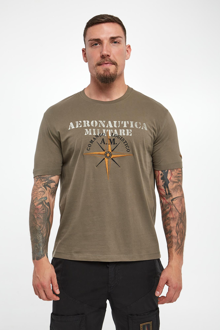 T-shirt męski z logo AERONAUTICA MILITARE