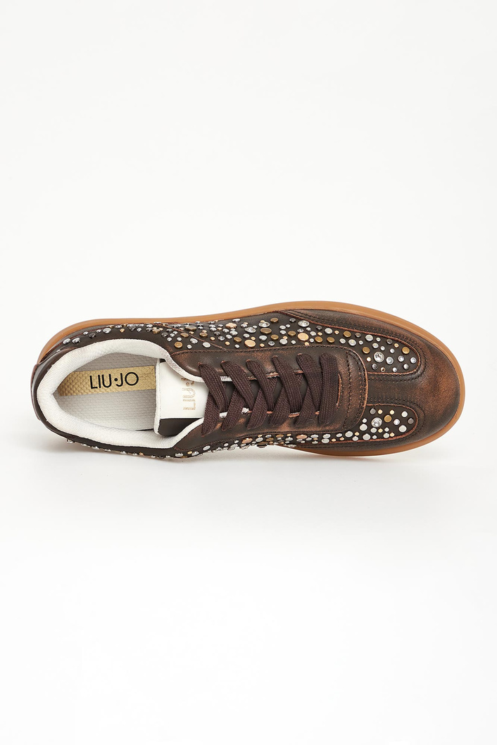 Sneakersy damskie skórzane z dżetami Connor 06 LIU JO