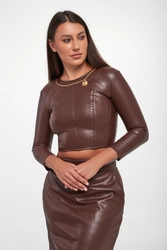 Bluzka damska z ekoskóry ELISABETTA FRANCHI