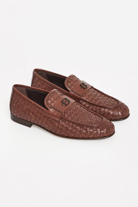 Loafersy męskie plecione skórzane BALDININI