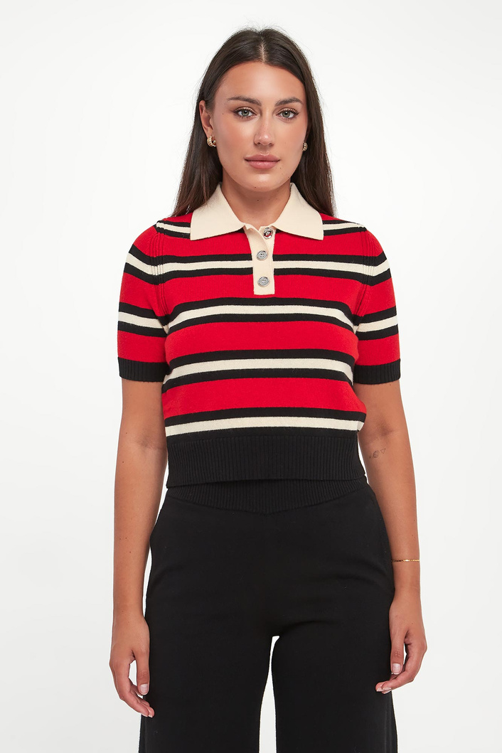 Sweter polo damski wełniany Gorgona PINKO