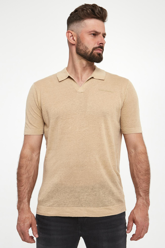 Polo męskie lniane KARL LAGERFELD