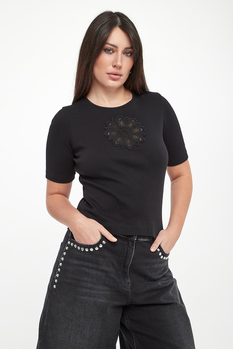 T-shirt damski z haftem TWINSET