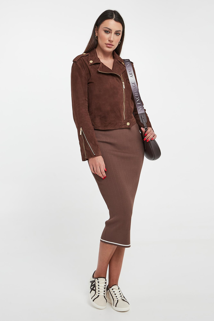 Kurtka damska ramoneska zamszowa ARMANI EXCHANGE