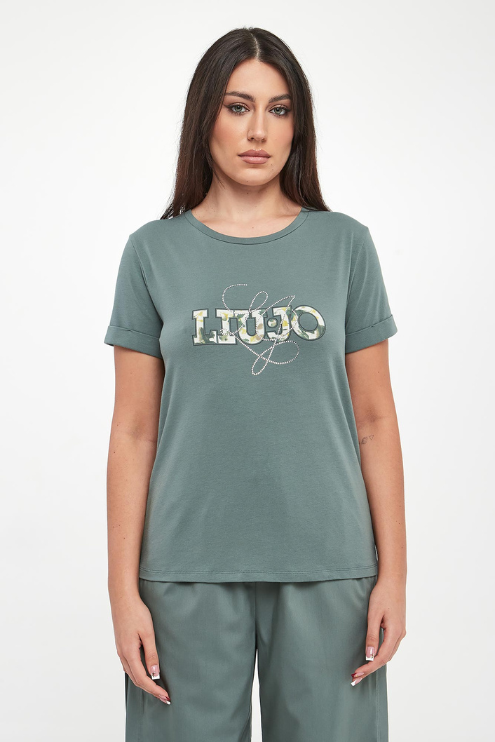 T-shirt damski z logo LIU JO