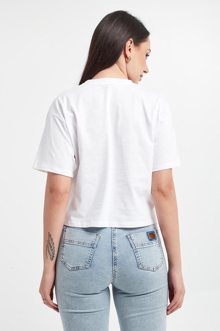 T-shirt damski cropped ELISABETTA FRANCHI