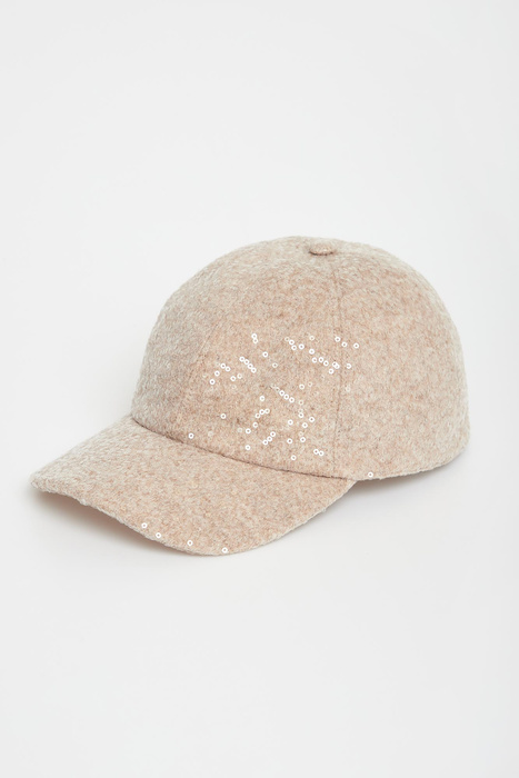 Czapka damska z daszkiem cekinowa PESERICO