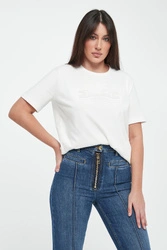 T-shirt damski z logo ELISABETTA FRANCHI